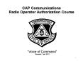 CAP Communications Radio Operator Authorization Course PowerPoint PPT Presentation