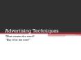 Advertising Techniques PowerPoint PPT Presentation