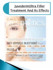 JuvedermUltra Filler Treatment And Its Effects
