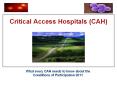 Critical Access Hospitals (CAH) PowerPoint PPT Presentation