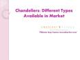 Chandeliers different types available in market