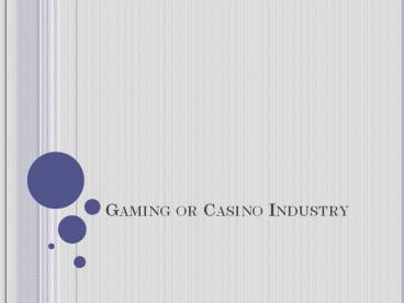 games casino industry