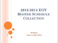 2013-2014 EOY Master Schedule Collection PowerPoint PPT Presentation