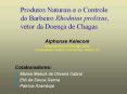 Produtos Naturais e o Controle do Barbeiro Rhodnius prolixus, vetor da Doen PowerPoint PPT Presentation