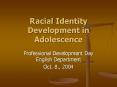 Racial Identity Development in Adolescence PowerPoint PPT Presentation