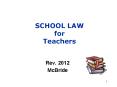 SCHOOL LAW for Teachers PowerPoint PPT Presentation