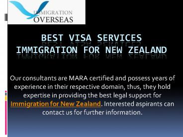 Top Visa Services Immigration for New Zealand