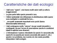 Caratteristiche dei dati ecologici