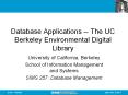 Database Applications -- The UC Berkeley Environmental Digital Library PowerPoint PPT Presentation