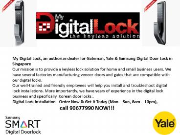 Samsung & Yale digital lock from mydigitallock