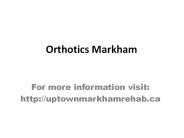 orthotics markham 