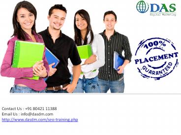 Bangalore SEO Training - DASDM