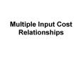 Multiple Input Cost Relationships PowerPoint PPT Presentation