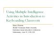 Using Multiple Intelligence Activities in Introduction to Keyboarding Classroom PowerPoint PPT Presentation