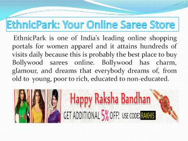 EthnicPark: Your Online Saree Store