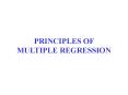 PRINCIPLES OF MULTIPLE REGRESSION PowerPoint PPT Presentation