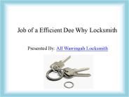 Job of an Efficient Dee Why Locksmith