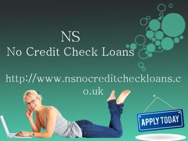 No Credit Check Loans without Paper Work