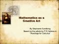 Mathematics as a Creative Art PowerPoint PPT Presentation