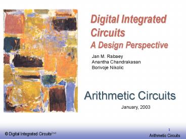 Digital Integrated Circuits A Design Perspective