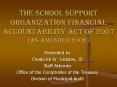 The School Support Organization Financial Accountability Act of 2007 (as amended 2008) PowerPoint PPT Presentation