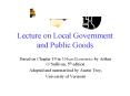 Lecture on Local Government and Public Goods PowerPoint PPT Presentation