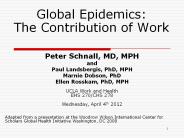 Global Epidemics: The Contribution of Work