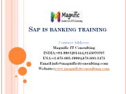Sap is banking training