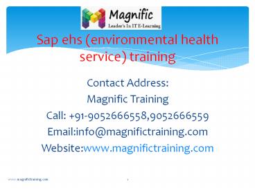 Sap ehs (environmental health service) training