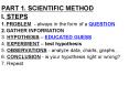 PART 1. SCIENTIFIC METHOD PowerPoint PPT Presentation