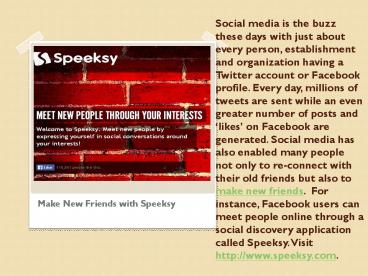 Make New Friends with Speeksy