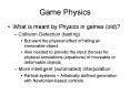Game Physics PowerPoint PPT Presentation