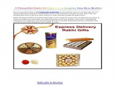 Rakhi to Mumbai online