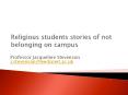 Religious students stories of not belonging on campus PowerPoint PPT Presentation