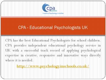 CPA - Educational Psychologists UK