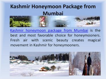 Kashmir Honeymoon Package from Mumbai