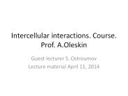 Intercellular interactions. Course. Prof. A.Oleskin