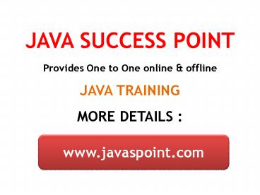 1 ON 1 : Java Course Training in Chennai