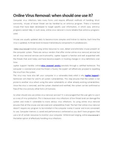 Virus Removal Service