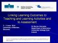 Linking Learning Outcomes to Teaching and Learning Activities and to Assessment PowerPoint PPT Presentation