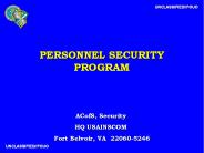 Personnel Security Program