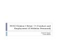 NCAA Division I Bylaw 11 (Conduct and Employment of Athletics Personnel) PowerPoint PPT Presentation