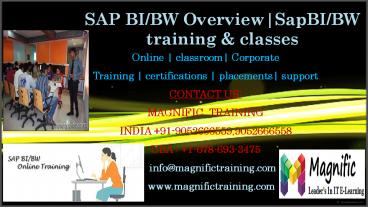 SAP BI/BW Overview | SapBI/BW training & classes