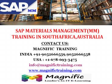 Sap materials management(mm) training in southafrica,australia