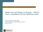 Opiate Use and Misuse in Oregon 