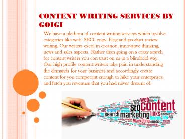 CONTENT WRITING SERVICES BY GOIGI