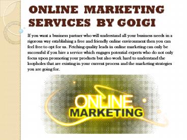 ONLINE  MARKETING services  by goigi