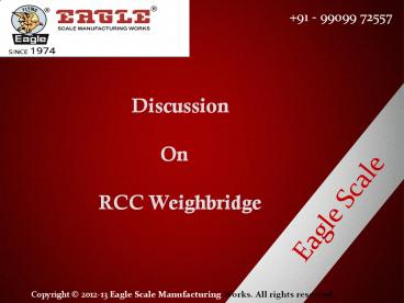 RCC weighbridge manufacturer and exporter