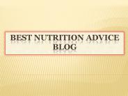 Best Nutrition advice blog