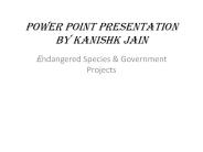 ENDANGERED SPECIES & GOVERNMENT POLICIES